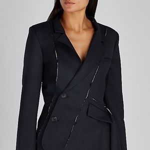 Monse Navy Deconstructed Wool Jacket Blazer Size US4